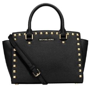 NWT Michael Kors Black Saffiano Selma Purse